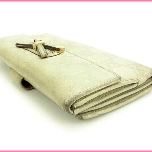 Authentic Gucci Wallet Purse Long Wallet Guccissima Beige Woman - Picture 4 of 5